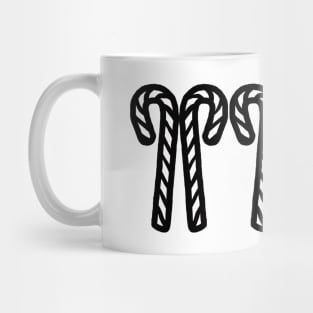 Two Candy Canes Christmas Trio Outline Mug